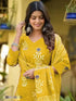 Yellow Poly Rayon Salwar Suit - Back View | Samyak Fashion