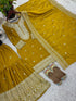 Yellow Pure Heavy Chinnon Silk Elegant Salwar Suit - Detail View | Samyak Fashion