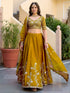 Yellow Rangoli Silk Lehenga Choli - Close-up View | Samyak Fashion
