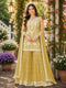 Yellow Real Premium Chiffon Salwar Suit - Front View | Samyak Fashion