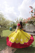 Yellow Roman Silk Lehenga Choli - Back View | Samyak Fashion