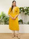 Yellow Silk Blend Long Kurti. - Front View | Samyak Fashion