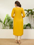 Yellow Silk Blend Long Kurti. - Back View | Samyak Fashion