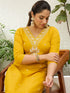 Yellow Silk Blend Long Kurti. - Side View | Samyak Fashion