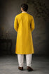 Yellow Silk Mens For A Festive And Kurta With Payjama - Back View | Samyak Fashion