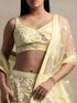 Yellow Soft Net Lehenga Choli - Side View | Samyak Fashion